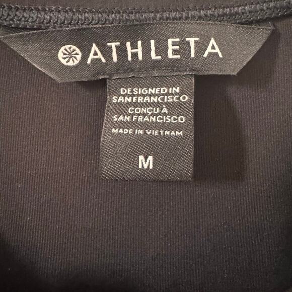 Athleta Ace Tennis Dress 1/4 Zip Black Tennis Golf Size M - Picture 12 of 13
